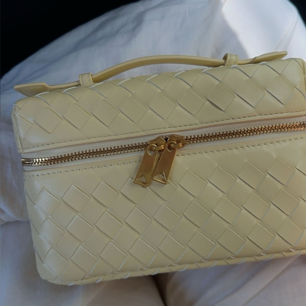 Amazon Butter Yellow Woven Leather Bag